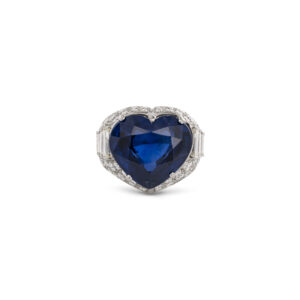 10 Carat Round Brilliant Statement | Royal Blue Sapphire | 14K White Gold