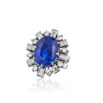 15 Carat Round Brilliant Statement | Royal Blue Sapphire | 14K White Gold - Image 2