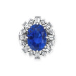 15 Carat Round Brilliant Statement | Royal Blue Sapphire | 14K White Gold