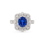Round Brilliant Statement | Royal Blue Sapphire | 14K White Gold | Graceful Brilliance - Image 3