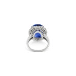 Round Brilliant Statement | Royal Blue Sapphire | 14K White Gold | Elegant Sparkle - Image 8