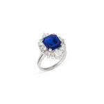 Round Brilliant Statement | Royal Blue Sapphire | 14K White Gold | Classic Charm | Heirloom - Image 3