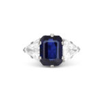 Round Brilliant Statement | Royal Blue Sapphire | 14K White Gold | Elegant Sparkle - Image 5