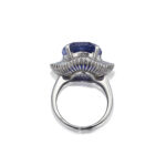 Round Brilliant Statement | Royal Blue Sapphire | 14K White Gold | Elegant Sparkle - Image 6