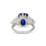 Round Brilliant Statement | Royal Blue Sapphire | 14K White Gold | Elegant Sparkle - Image 7