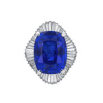 Round Brilliant Statement | Royal Blue Sapphire | 14K White Gold | Elegant Sparkle - Image 2