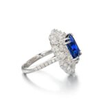 7 Carat Round Brilliant Statement | Royal Blue Sapphire | 14K White Gold - Image 2