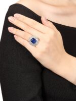 7 Carat Round Brilliant Statement | Royal Blue Sapphire | 14K White Gold - Image 4