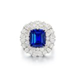 7 Carat Round Brilliant Statement | Royal Blue Sapphire | 14K White Gold