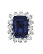 Round Brilliant Statement | Royal Blue Sapphire | 14K White Gold | Pure Sophistication