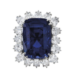 Round Brilliant Statement | Royal Blue Sapphire | 14K White Gold | Pure Sophistication