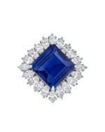10 Carat Round Brilliant Statement | Royal Blue Sapphire | 14K White Gold - Image 2