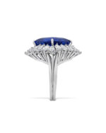10 Carat Round Brilliant Statement | Royal Blue Sapphire | 14K White Gold - Image 3