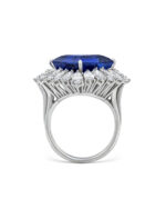 10 Carat Round Brilliant Statement | Royal Blue Sapphire | 14K White Gold - Image 4