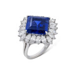 10 Carat Round Brilliant Statement | Royal Blue Sapphire | 14K White Gold