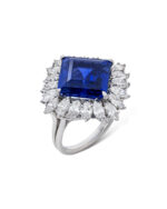 10 Carat Round Brilliant Statement | Royal Blue Sapphire | 14K White Gold