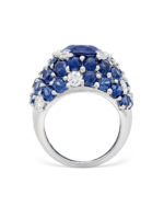 13.33 Carat Cushion Statement | Royal Blue Sapphire | 18K White Gold - Image 3