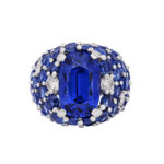 13.33 Carat Cushion Statement | Royal Blue Sapphire | 18K White Gold
