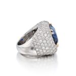 Round Brilliant Statement | Royal Blue Sapphire | 14K White Gold | Refined Light | Signature - Image 3