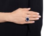 Round Brilliant Statement | Royal Blue Sapphire | 14K White Gold | Refined Light | Signature - Image 4