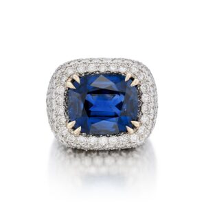 Round Brilliant Statement | Royal Blue Sapphire | 14K White Gold | Refined Light | Signature