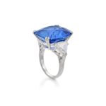 Round Brilliant Statement | Royal Blue Sapphire | 14K White Gold | Graceful Brilliance - Image 2