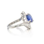 4.13 Carat Round Brilliant Statement | Royal Blue Sapphire | 14K White Gold - Image 2