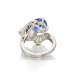 4.13 Carat Round Brilliant Statement | Royal Blue Sapphire | 14K White Gold - Image 3