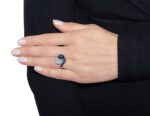 4.13 Carat Round Brilliant Statement | Royal Blue Sapphire | 14K White Gold - Image 4