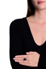 12.3 Carat Round Brilliant Statement | Royal Blue Sapphire | SI | 14K White Gold - Image 4