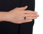 Round Brilliant Statement | Royal Blue Sapphire | 14K White Gold | Refined Light - Image 3