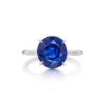 Round Brilliant Statement | Royal Blue Sapphire | 14K White Gold | Refined Light