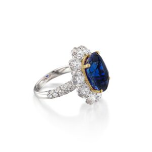 12.34 Carat Cushion Statement | Royal Blue Sapphire | 14K White Gold | Iconic Presence