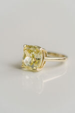 3 Carat Cushion Statement | Fancy Yellow | 14K White Gold | Sunlit Royal Radiance | Heirloom - Image 3