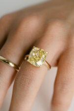 3 Carat Cushion Statement | Fancy Yellow | 14K White Gold | Sunlit Royal Radiance | Heirloom - Image 5