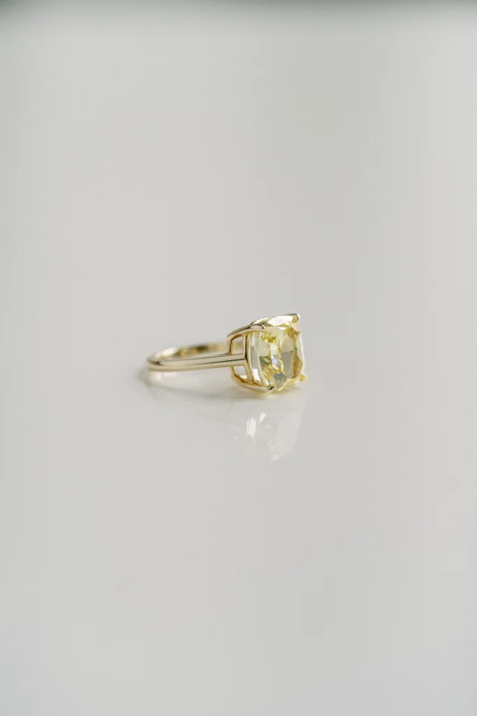 3 Carat Cushion Statement | Fancy Yellow | 14K White Gold | Sunlit Royal Radiance | Heirloom