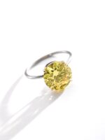 3.88 Carat Round Brilliant Statement | Fancy Yellow | 14K White Gold - Image 2