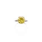 3.88 Carat Round Brilliant Statement | Fancy Yellow | 14K White Gold