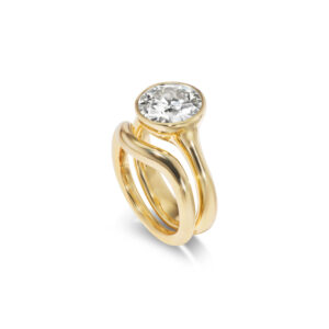 Round Brilliant Statement | Brilliant White | 14K White Gold | Elegant Sparkle