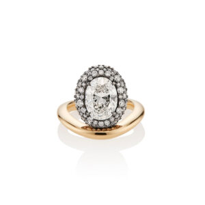 Round Brilliant Statement | Brilliant White | 14K White Gold | Elegant Sparkle