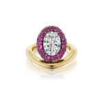 Round Brilliant Statement | Ruby Red | 14K White Gold | Refined Light | Collector-Grade