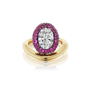 Round Brilliant Statement | Ruby Red | 14K White Gold | Refined Light | Collector-Grade