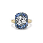 Round Brilliant Statement | Royal Blue Sapphire | 14K White Gold | Pure Sophistication - Image 3