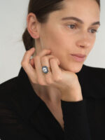 Round Brilliant Statement | Royal Blue Sapphire | 14K White Gold | Pure Sophistication