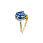 Round Brilliant Statement | Royal Blue Sapphire | 14K White Gold | Refined Light