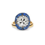 Round Brilliant Statement | Royal Blue Sapphire | 14K White Gold | Elegant Sparkle - Image 2