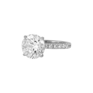 4.25 Carat Round Brilliant Diamond Ring | Brilliant White | 14K White Gold | Modern Nobility