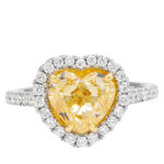 10.58 Carat Heart Shape Statement | Fancy Yellow | 14K White Gold | Sunlit Royal Radiance - Image 2