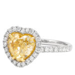 10.58 Carat Heart Shape Statement | Fancy Yellow | 14K White Gold | Sunlit Royal Radiance