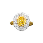 3.61 Carat Cushion Statement | Fancy Yellow | 14K White Gold | Sunlit Royal Radiance